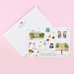 Carte postale multi-motifs réalisée pour le Château de Monté-Cristo