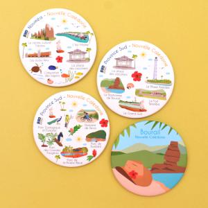 Réalisation pour l'office de tourisme de Nouméa, Nouvelle Calédonie, magnets